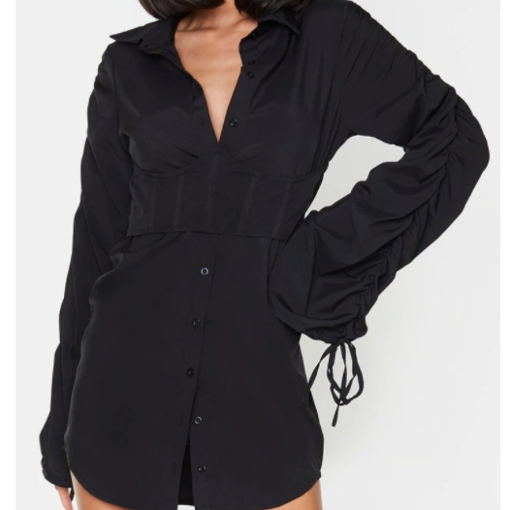 Pretty Little Thing Corset Shirt Dress